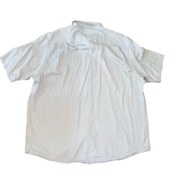 Wrangler Comfort Flex Light Grey Short Sleeve Collared 2XL Shirt Chest 28.5" - Picture 6 of 7